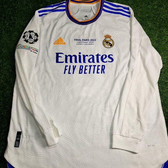 Kroos Real Madrid 2021 2022 UEFA FINAL Long Sleeve Soccer Jersey XL - Picture 2 of 10